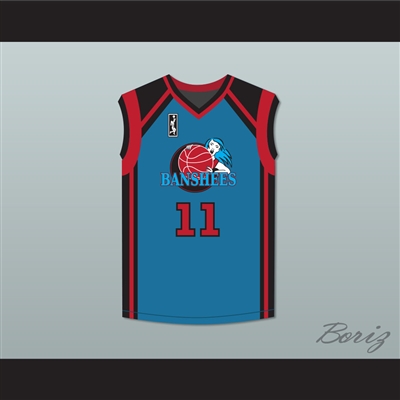 Kim Wayans Latisha Jansen 11 Charlotte Banshees Away Basketball Jersey with WUBA Patch Juwanna Mann
