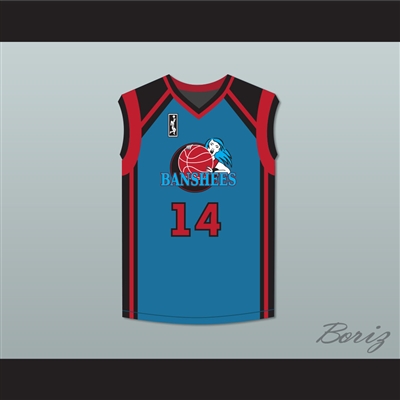 Vivica A. Fox Michelle Langford 14 Charlotte Banshees Away Basketball Jersey with WUBA Patch Juwanna Mann
