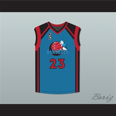 Angie Cossey Natalie Kemper 23 Charlotte Banshees Away Basketball Jersey with WUBA Patch Juwanna Mann