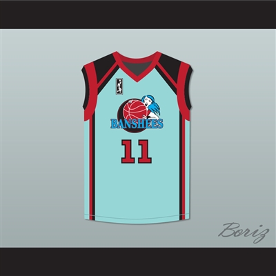 Kim Wayans Latisha Jansen 11 Charlotte Banshees Home Basketball Jersey with WUBA Patch Juwanna Mann