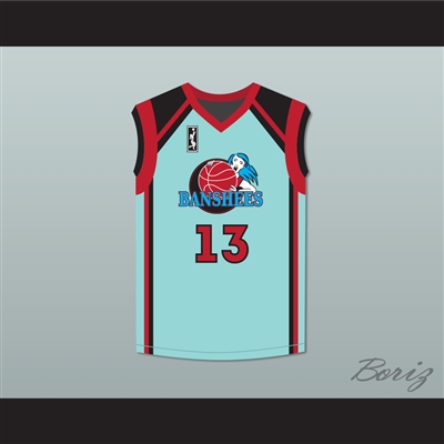 Tammi Reiss Vicki Sanchez 13 Charlotte Banshees Home Basketball Jersey with WUBA Patch Juwanna Mann