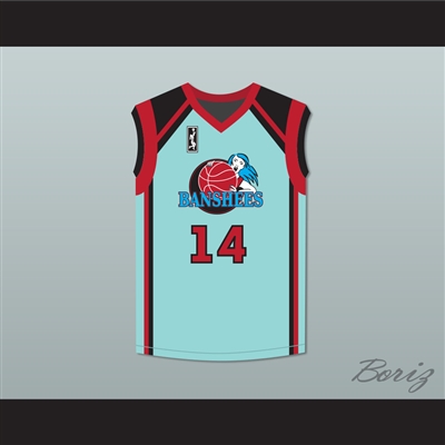 Vivica A. Fox Michelle Langford 14 Charlotte Banshees Home Basketball Jersey with WUBA Patch Juwanna Mann
