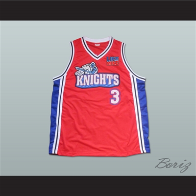 Calvin Cambridge 3 Los Angeles Knights Red Basketball Jersey with Like Mike Patch