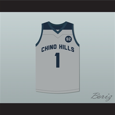 LaMelo Ball 1 Chino Hills Huskies Gray Basketball Jersey 92 Points