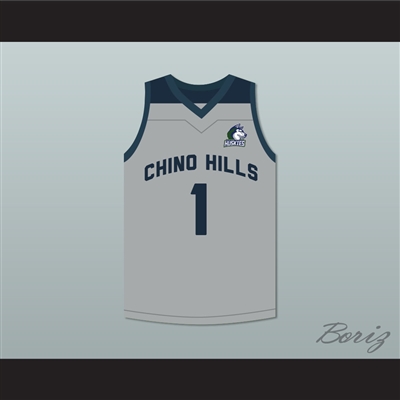 LaMelo Ball 1 Chino Hills Huskies Gray Basketball Jersey with Patch