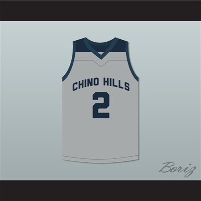 Lonzo Ball 2 Chino Hills High School Huskies Gray Basketball Jersey