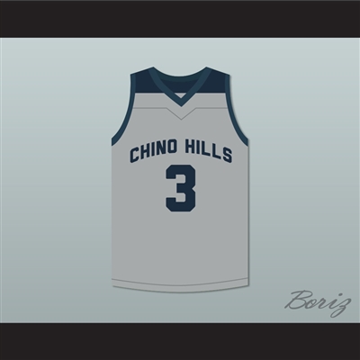 LiAngelo Ball 3 Chino Hills Huskies Gray Basketball Jersey