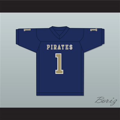 Calvin Jackson 1 Independence Community College Pirates Dark Blue Football Jersey