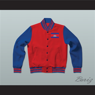 Cambodia Varsity Letterman Jacket-Style Sweatshirt