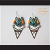 P Middleton Cat Earrings Sterling Silver .925 with Micro Inlay Stones