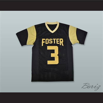Cedarian Lamb 3 John and Randolph Foster High School Falcons Black Football Jersey