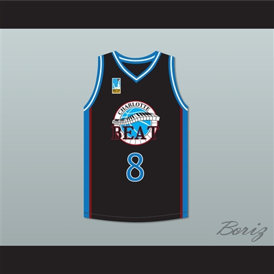 Jamal Jeffries 8 Charlotte Beat Home Basketball Jersey with UBA Patch Juwanna Mann