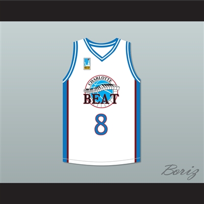Jamal Jeffries 8 Charlotte Beat Away Basketball Jersey with UBA Patch Juwanna Mann