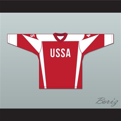 Don Cheadle SNL Donald Trump 45 USSA Red Hockey Jersey