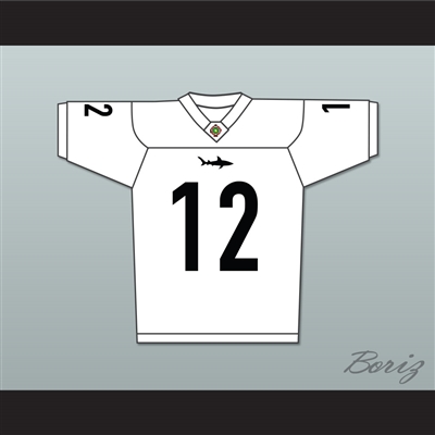 Tyler Cherubini 12 Miami Sharks White Football Jersey Any Given Sunday Includes AFFA Patch