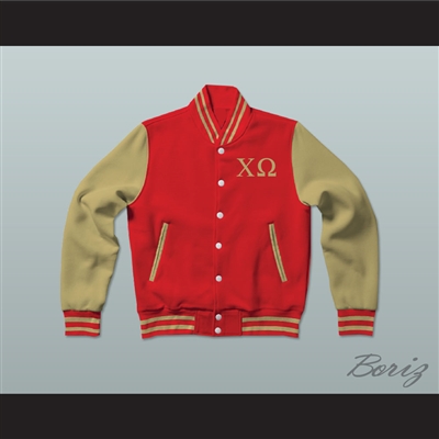 Chi Omega Sorority Varsity Letterman Jacket-Style Sweatshirt