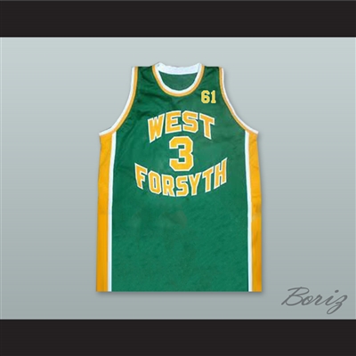 Chris Paul 3 West Forsyth High School Green Basketball Jersey 61 Tribute to Grandfather