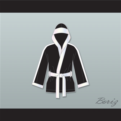 Clubber Lang World Heavyweight Champ Black Satin Half Boxing Robe with Hood
