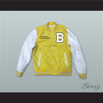 Coach Dwayne Barnes Bannon High School Yellow and White Lab Leather Varsity Letterman Jacket