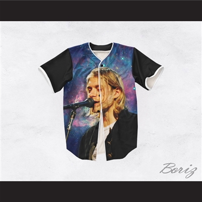 Kurt Cobain 20 Nirvana Night Stars Singing Baseball Jersey