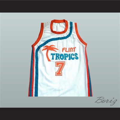 Flint Tropics 7 Coffee Black Basketball Jersey Semi Pro Team