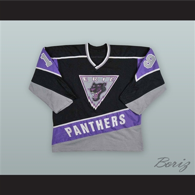 Colin Foley 19 Erie Panthers Black Hockey Jersey
