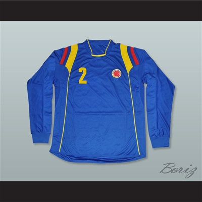 Pablo Escobar 2 Colombia Away Long Sleeve Football Soccer Shirt Jersey