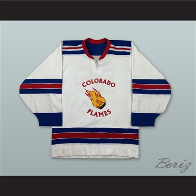 Colorado Flames 55 White Hockey Jersey