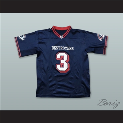 Columbus Destroyers 3 Navy Blue Football Jersey
