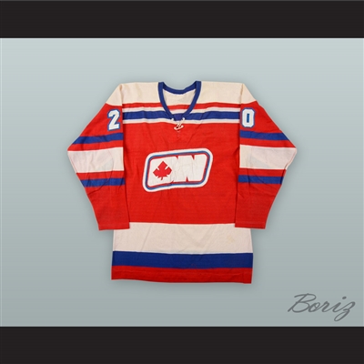 1972-73 WHA Brian Conacher 20 Ottawa Nationals Red Hockey Jersey