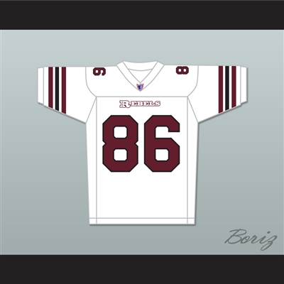 Hayes MacArthur Kyle Cooper 86 Boston Rebels Away Football Jersey Includes League Patch