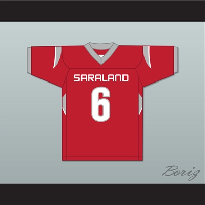 Cordale Flott 6 Saraland High School Spartans Red Football Jersey 1