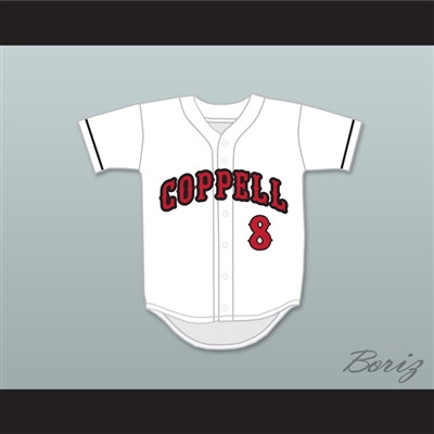 Corey Kluber 8 Coppell High School Cowboys White Baseball Jersey 2
