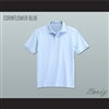 Men's Solid Color Cornflower Blue Polo Shirt