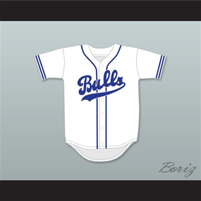Crash Davis 8 Durham Bulls Retro Button Down White Baseball Jersey