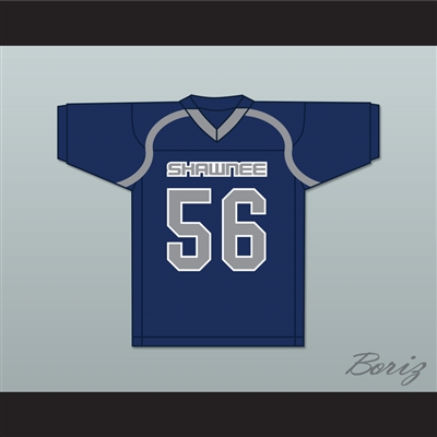 Creed Humphrey 56 Shawnee High School Navy Blue Football Jersey 1