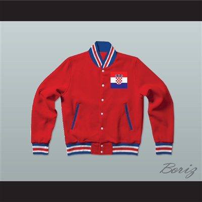 Croatia Varsity Letterman Jacket-Style Sweatshirt