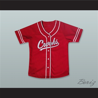 Crooks Red Button Down Baseball Jersey