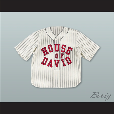 Cuban House of David 4 Negro League White Pinstriped Baseball Jersey