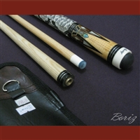 Boriz Billiards Snake Skin Grip Pool Cue Stick Original Inlay Artwork