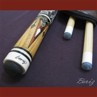 Boriz Billiards Snake Skin Grip Pool Cue Stick Original Inlay Artwork