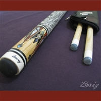 Boriz Billiards Snake Skin Grip Pool Cue Stick Original Inlay Artwork