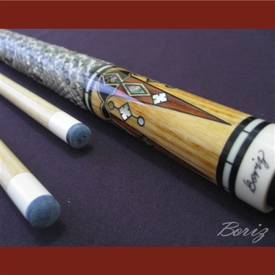 Boriz Billiards Snake Skin Grip Pool Cue Stick Original Inlay Artwork