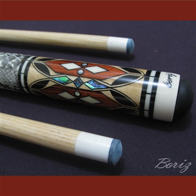 Boriz Billiards Snake Skin Grip Pool Cue Stick Original Inlay Artwork