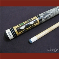 Boriz Billiards Snake Skin Grip Pool Cue Stick Original Inlay Artwork