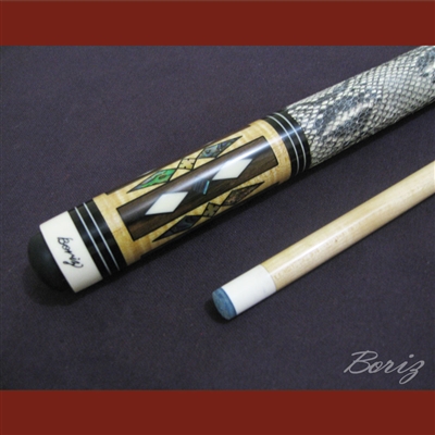 Boriz Billiards Snake Skin Grip Pool Cue Stick Original Inlay Artwork