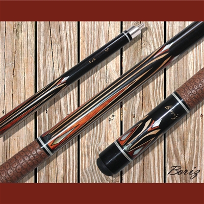 Boriz Billiards Pool Cue Stick Classic Style Brown Serpent Skin with Jump Cue JL 373