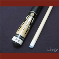 Boriz Billiards Black Leather Grip Pool Cue Stick Original Inlay Artwork