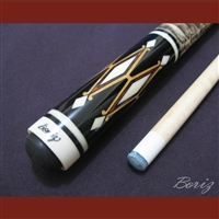 Boriz Billiards Laminated Snake Skin Grip Pool Cue Stick Original Inlay Artwork