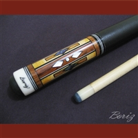 Boriz Billiards Black Leather Grip Pool Cue Stick Original Inlay Artwork